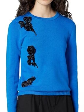 Prabal Gurung Blue Sequin Embellished Sweater Size XL